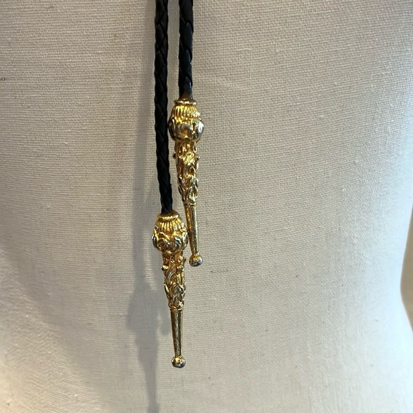 Bolo Tie with Western Accents Veterans of Foreign  Affairs USA  Metal Gold Tie - Picture 10 of 15